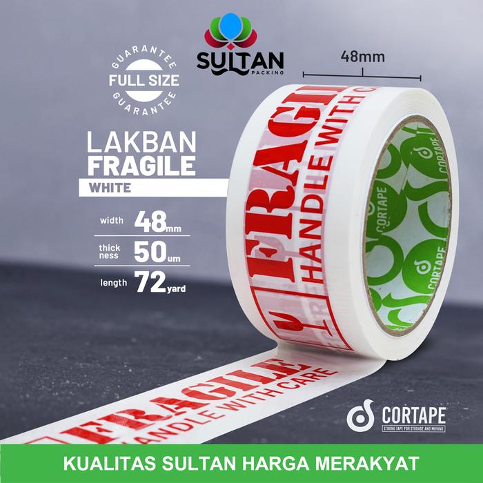 Gambar Lakban FRAGILE 48mm Putih Isolasi PREMIUM TERMURAH/Satuan dari Sultan Packing undefined Tokopedia