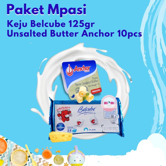 Gambar Paket mpasi bayi Belcube & unsalted butter anchor makanan bubur bayi - BELCUB+ANCHOR dari mi n mi baby undefined Tokopedia