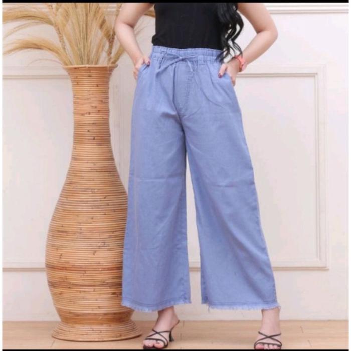 Gambar 3 PCS 100 K CELANA KULOT RAWIS JEANS UKURAN JUMBO - BLUE, L dari Universal Store99 undefined Tokopedia