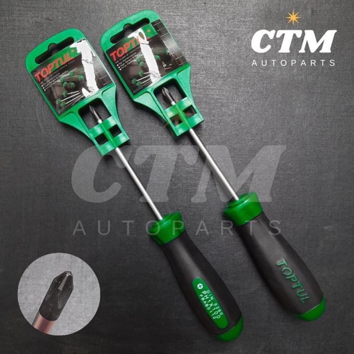 Gambar TOPTUL Philips Anti Slip Screwdriver PH1 x 100 Obeng Plus (+) dari CTM Autoparts undefined Tokopedia