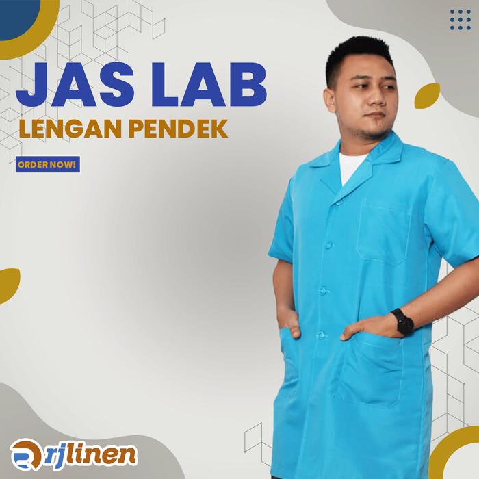 Gambar Jas Laboratorium/Jas Lab Praktek/Jas Lab Lengan Pendek (Unisex) - Biru, L dari Rumahjahitid undefined Tokopedia
