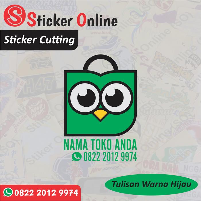 Gambar Stiker Custom Tokopedia | Sticker Cutting Custom Nama Toko Tokopedia - Hijau, 8cm x 12cm dari Sticker Online SO undefined Tokopedia