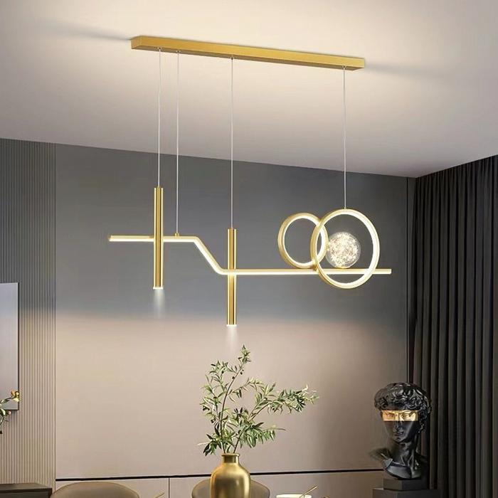 Gambar Lampu Hias Gantung Model Minimalis LED Hitam Ruang Meja Makan 92108 - Gold dari SuperHomeLighting undefined Tokopedia