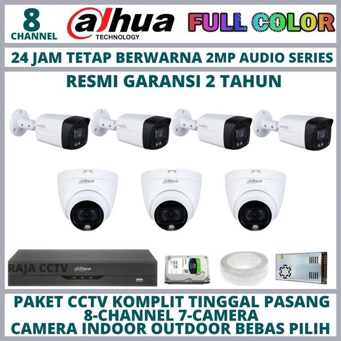 Gambar PAKET CCTV DAHUA 2MP COLORVU COLORFUL 8 CHANNEL 7 CAMERA KAMERA HDCVI - HARDISK-1000GB dari RAJA CCTV 96 undefined Tokopedia