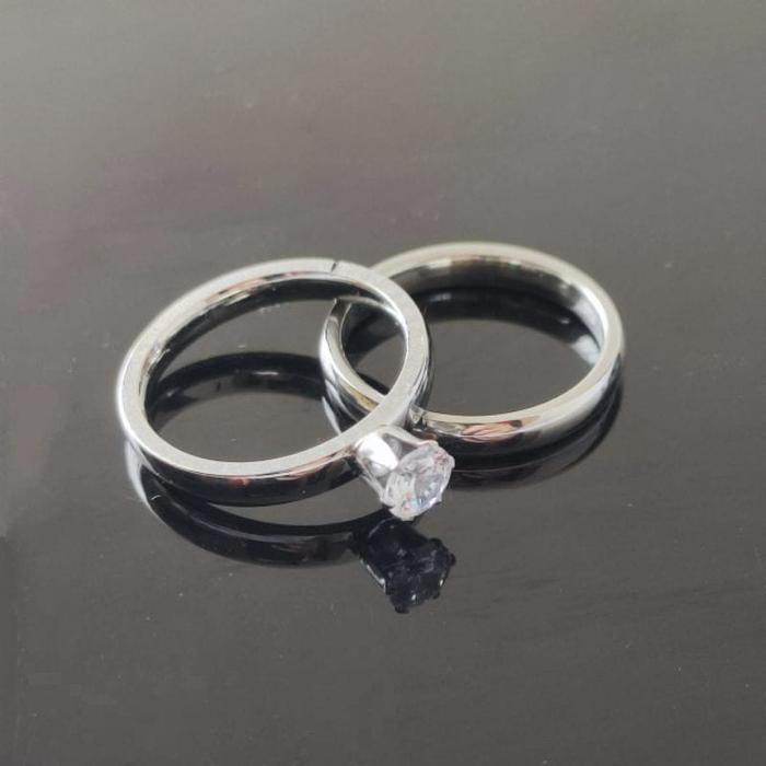Gambar Cincin Couple Pasangan Cincin Nikah/Cincin Tunangan Pria dan Wanita - Putih, 16 dari Grosir ACC_pontianak undefined Tokopedia