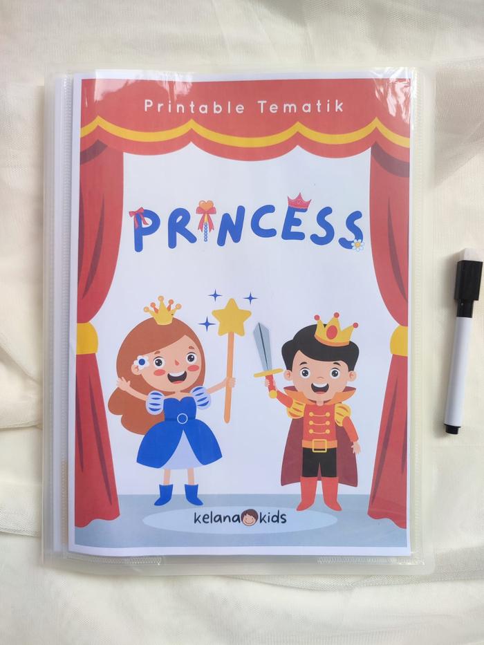 Gambar Worksheet Tematik Princess - 25 Lembar Kerja Anak Tema Princess - + CH dan Spidol dari Kelanakids undefined Tokopedia