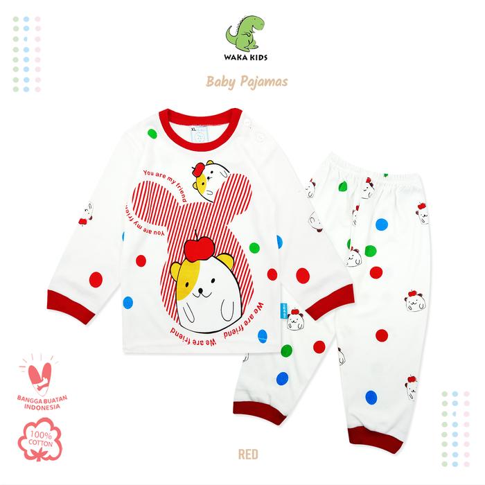 Gambar Wakakids Piyama Bayi Anak Laki Laki Baju Tidur Usia 6-12 Bulan 2828 - Merah dari Wakakids undefined Tokopedia