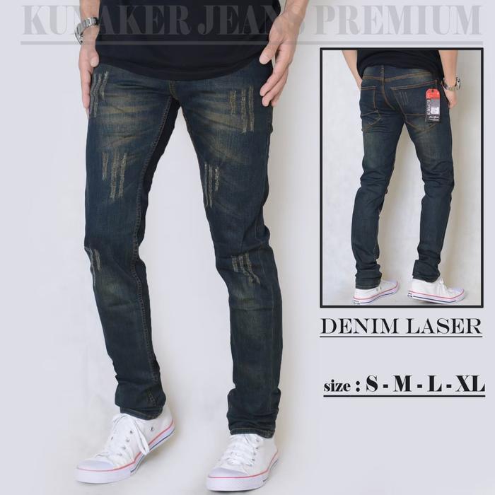 Gambar celana jeans cakar pria/ celana jeans pria cakar bahan mat denim - Hijau cakar, L dari Lapak pakaianku undefined Tokopedia
