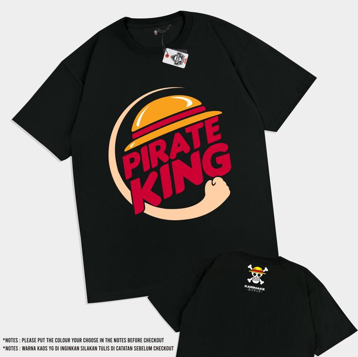 Gambar KARIMAKE Kaos Baju Anime ONE PIECE PIRATE BURGER KING - V1 HITAM, S dari KRMK Karimake undefined Tokopedia