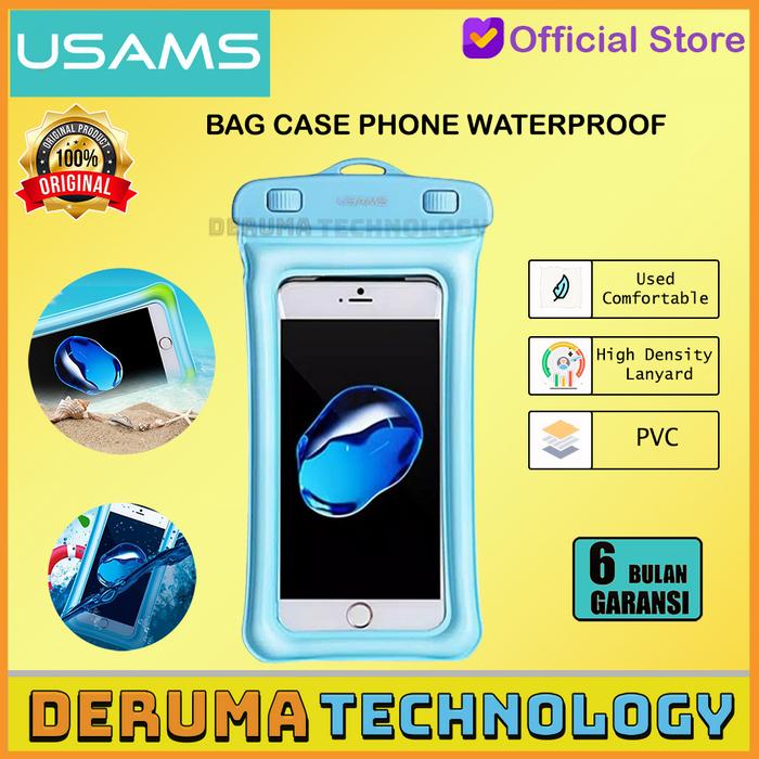 Gambar USAMS Air Bag Case Phone Waterproof Sarung Hp Anti Air Basah 6inch - Biru dari DERUMA TECHNOLOGY OFFICIAL undefined Tokopedia