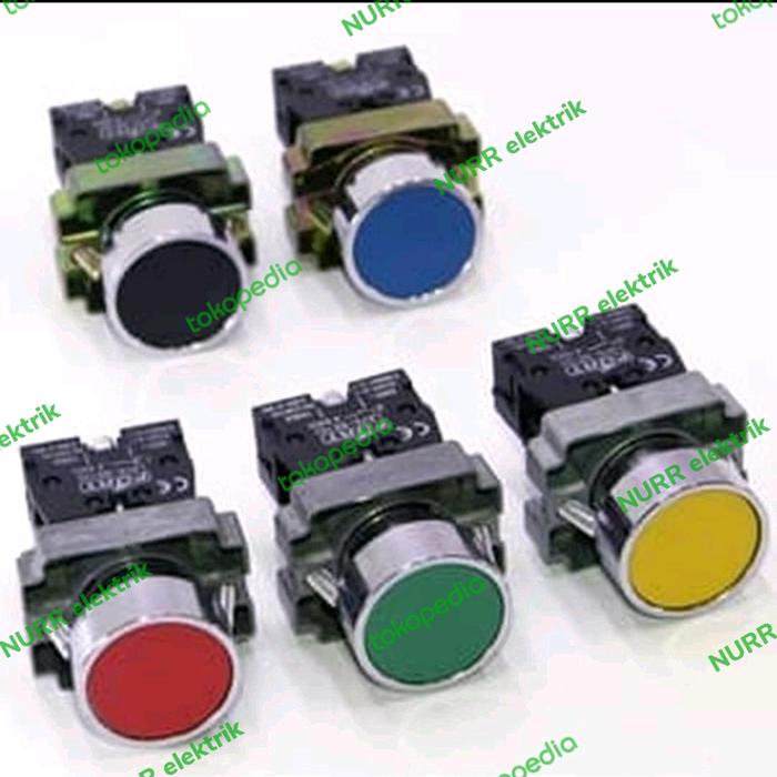 Gambar Push Button Red,Green,Yellow,Blue,Black 22mm Flush Head Spring Return - Hitam dari Nurr elektric undefined Tokopedia