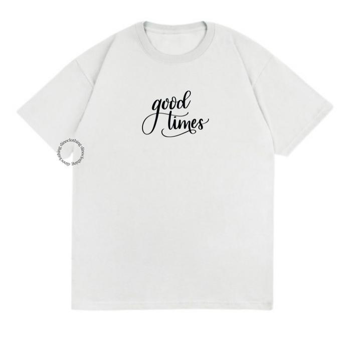 Gambar DINO CLOTHING -KAOS GOOD TIMES KATUN COMBED PREMIUM UNISEX WANITA PRIA - Putih, S dari This is Dino undefined Tokopedia