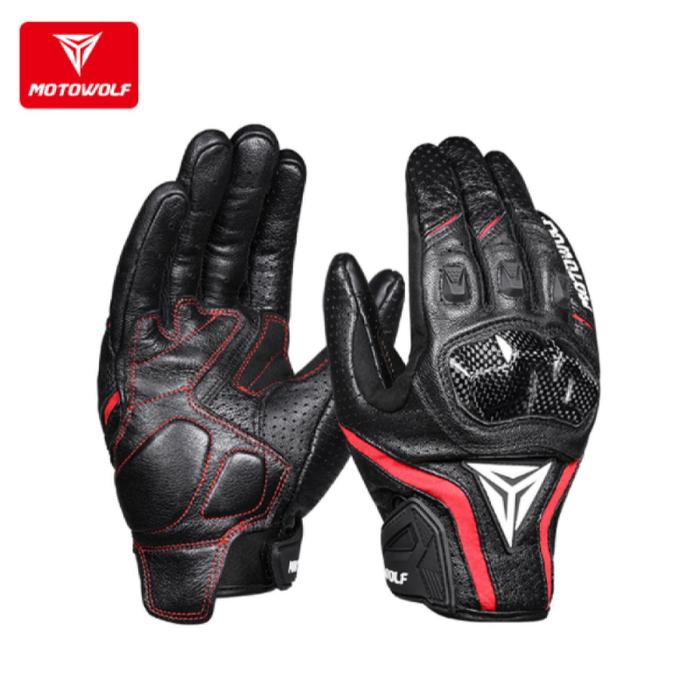 Gambar Gloves Motor Motowolf Sarung Tangan Racing Touch Screen Premium Ori - Hitam Merah, XL dari Moto Bikes undefined Tokopedia