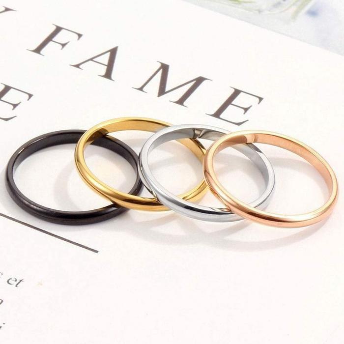 Gambar Cincin Tunangan Model Polos Bahan Titanium Stel Import - Putih, 18 dari Grosir ACC_pontianak undefined Tokopedia
