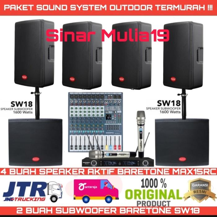 Jual Paket Sound System Outdoor 4 BareTone MAX15RC 2 Subwoofer SW18 ORI ...