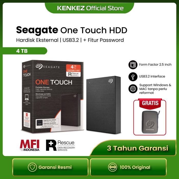 Gambar Seagate One Touch HDD / Hardisk Eksternal 4TB USB3.0 - Hitam dari Kenkez-com undefined Tokopedia
