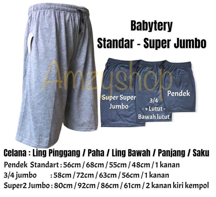 Gambar Celana Pendek Harian Kolor Pria Dewasa Super Big Size Saku Kempol - TERY POLOS XL dari Amzy Shop undefined Tokopedia