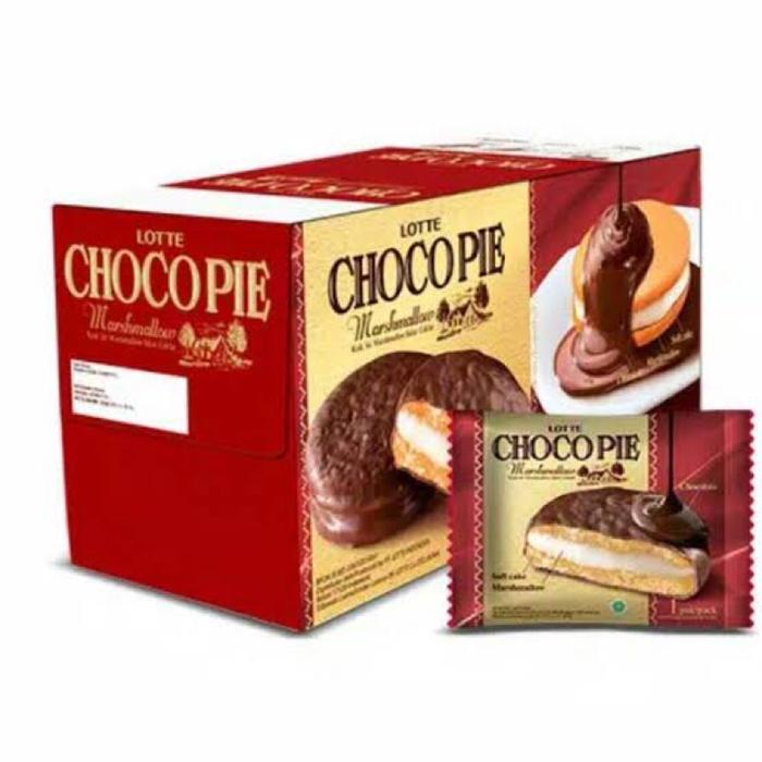 Gambar Lotte chocopie 1 box isi 12 chocopay cocopie bolu marshmallow dari DILASNACK.MLG undefined Tokopedia