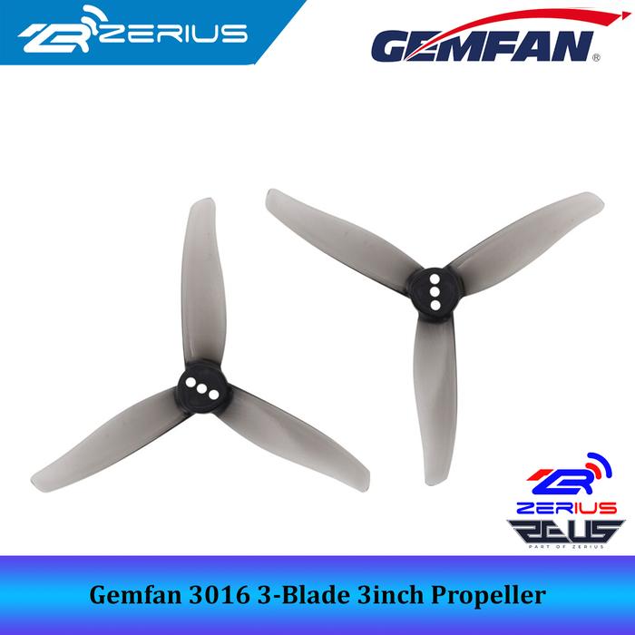 Gambar Gemfan Hurricane 3016 3-Blade 3inch for Freestyle FPV Drone Propeller - Blue dari Zerius undefined 4 Tokopedia