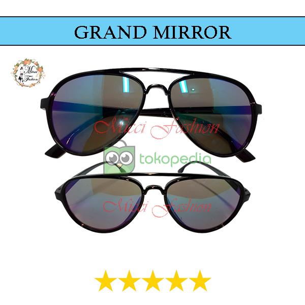 Gambar Kacamata Lensa Hitam Mirror Import Kaca Mata Aviator Anti UV FREECASE - GRAND MIRROR dari Micci Fashion undefined Tokopedia