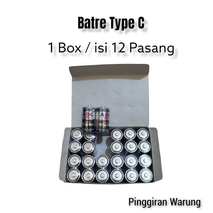 Gambar Baterai Batre ABC super power Type C isi 2 pcs (Sepasang) - 1 Box/12 pcs dari Pinggiranwarung undefined Tokopedia