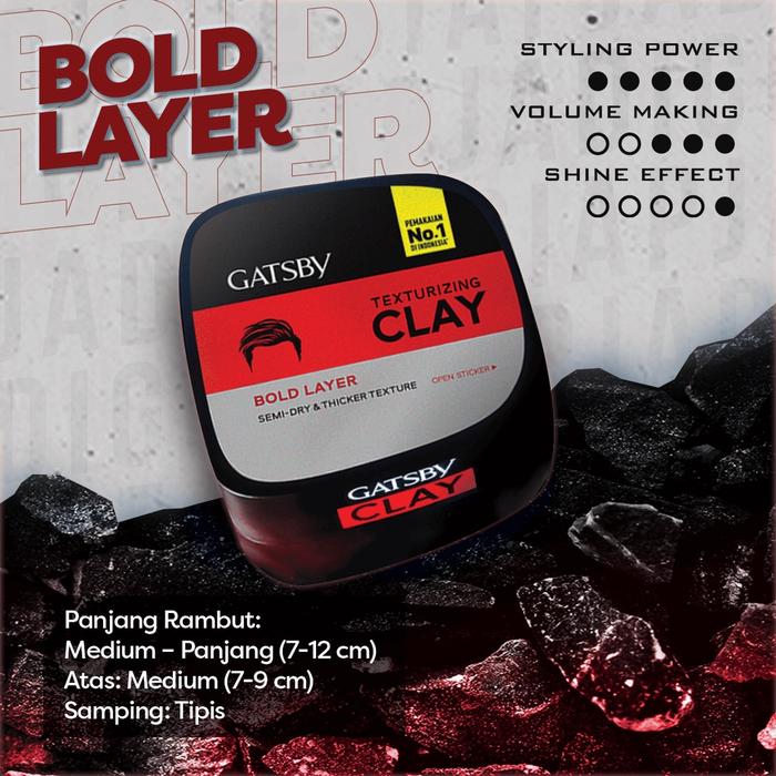 Gambar GATSBY TEXTURIZING CLAY - 20GR - BOLD LAYER, 20gr dari sakuracosmetik undefined 4 Tokopedia