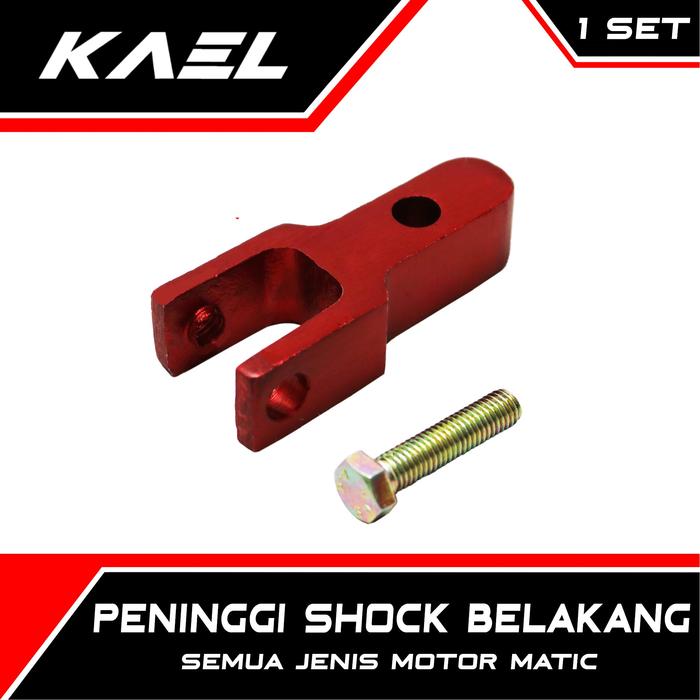 Gambar Peninggi Shock Belakang Motor Matic 2-1 Lubang Mio/Beat/Vario/Scoopy - 1 Lubang-Merah dari KAEL Official Store undefined Tokopedia