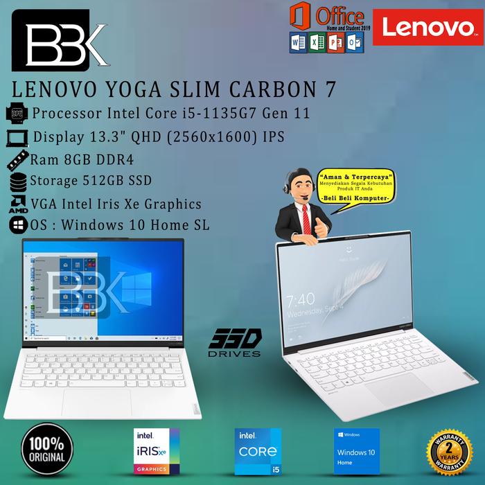 Jual LENOVO YOGA SLIM CARBON 7-13ITL5-2YID 8GB 16GB 32GB 512GB 1TB W10