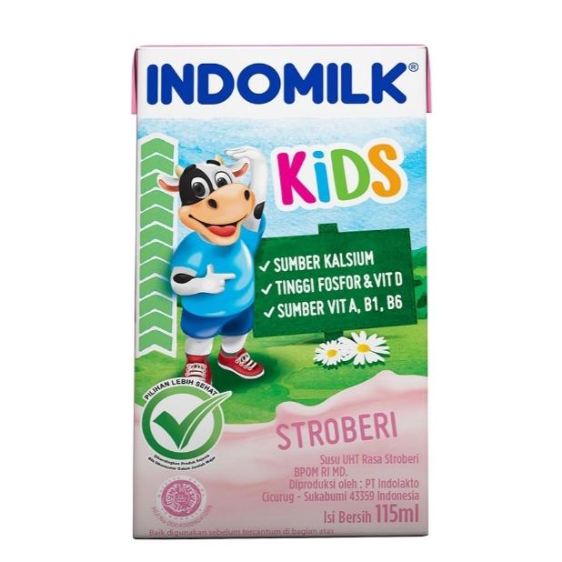 Gambar INDOMILK Kids Susu UHT Strawberry 115 ml dari Ebony Olshop undefined Tokopedia