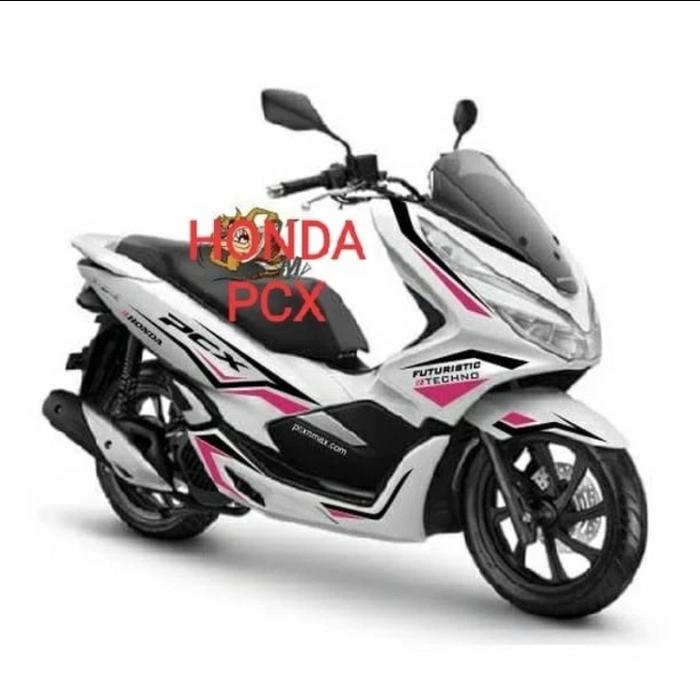 Gambar STRIPING CUTTING STICKER PCX for motor white sticker black pink - futuristic dari PESOLEX undefined Tokopedia
