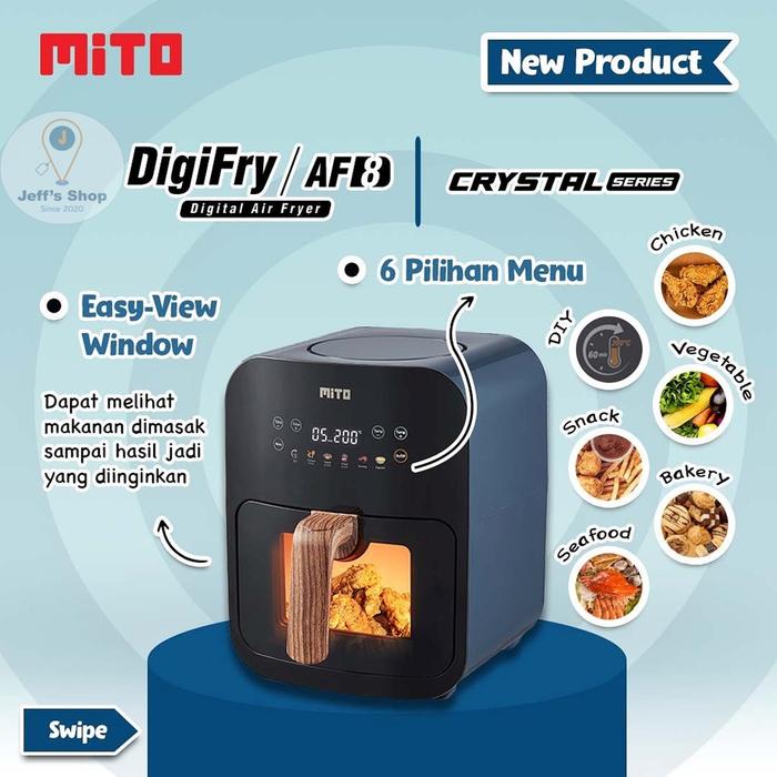 Gambar MITO Digital Air Fryer AF8 Wadah Panci Transparan Kapasitas 4 Liter - Biru dari WIJAYA ELEKTRONIK SEMARANG undefined Tokopedia