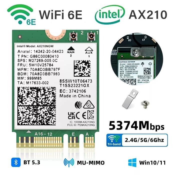 Gambar Wireless Wifi Card Intel 6E AX210 M.2 Bluetooth 5.2 / Intel AX210NGW - Hanya WifiCard dari STTK by Estetika undefined Tokopedia
