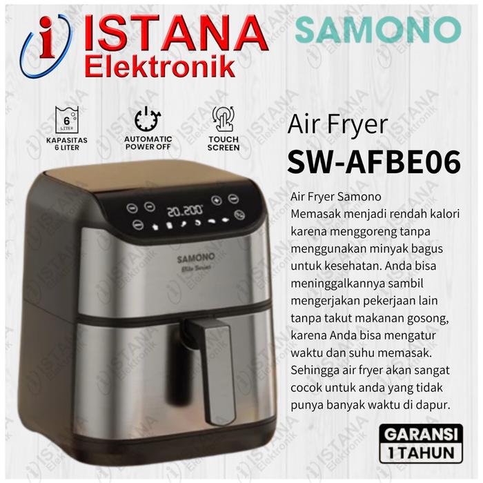 Gambar SAMONO AIR FRYER 6 LITER SW-AFBE06 dari ISTANA ELEKTRONIK PALEMBANG undefined Tokopedia