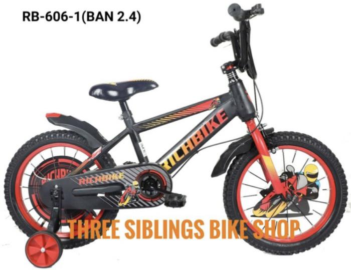 Gambar SEPEDA BMX ANAK RICHBIKE 18 INCH WARNA BIRU - Hitam Merah dari Three Siblings Bike Shop undefined Tokopedia