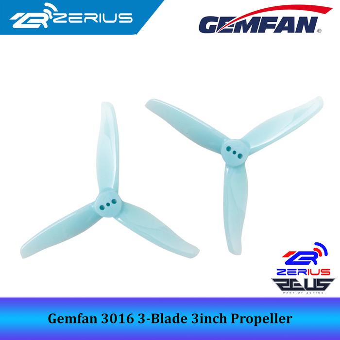 Gambar Gemfan Hurricane 3016 3-Blade 3inch for Freestyle FPV Drone Propeller - Blue dari Zerius undefined Tokopedia
