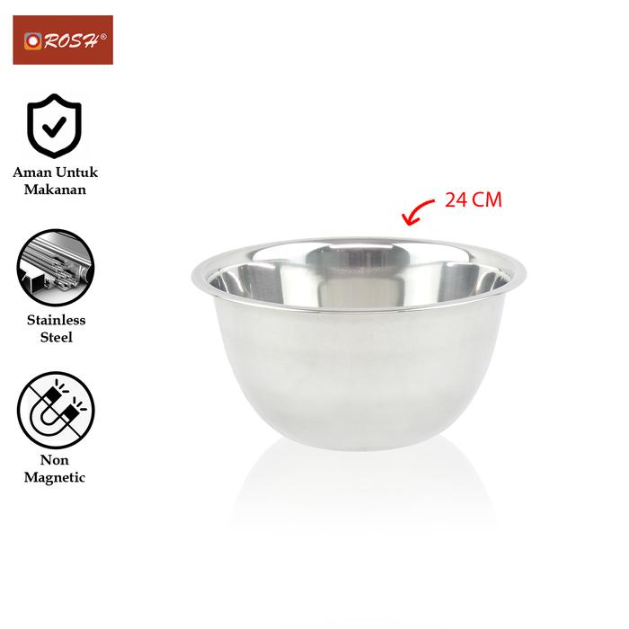 Gambar ROSH Mangkuk Anti Karat 22 CM Stainless Steel ROS-PR-CB22 - 24 CM dari Rosh Kitchen undefined Tokopedia
