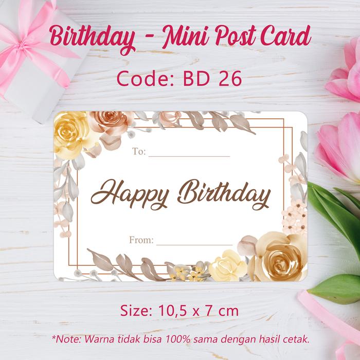 Gambar Birthday Post Card / Kartu Ulang Tahun/Ultah - 25 26 27 - BD 25 dari Skye Paperie undefined 3 Tokopedia