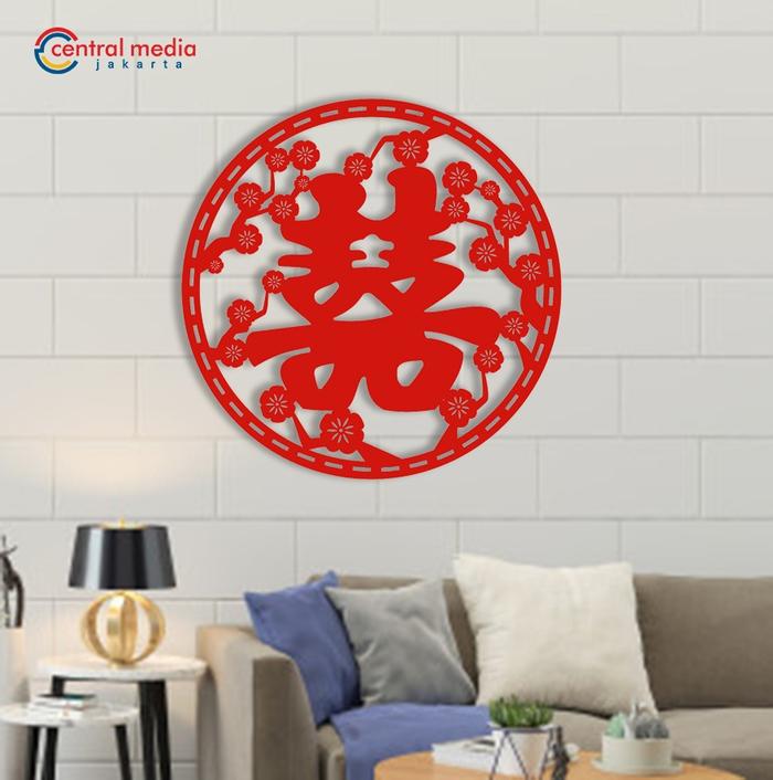 Gambar Backdrop Sign Logo Shuang Xi Kayu Sangjit Double Happiness Suang Xi - SX3 dari Centralmediajakarta undefined Tokopedia