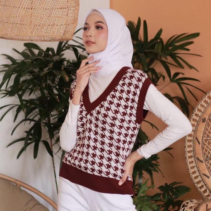 Gambar Jennie Vest knit / Houndstooth Vest Knit / Rompi Wanita korea / Rompi - Merah Muda dari FSYUME_SHOP undefined Tokopedia