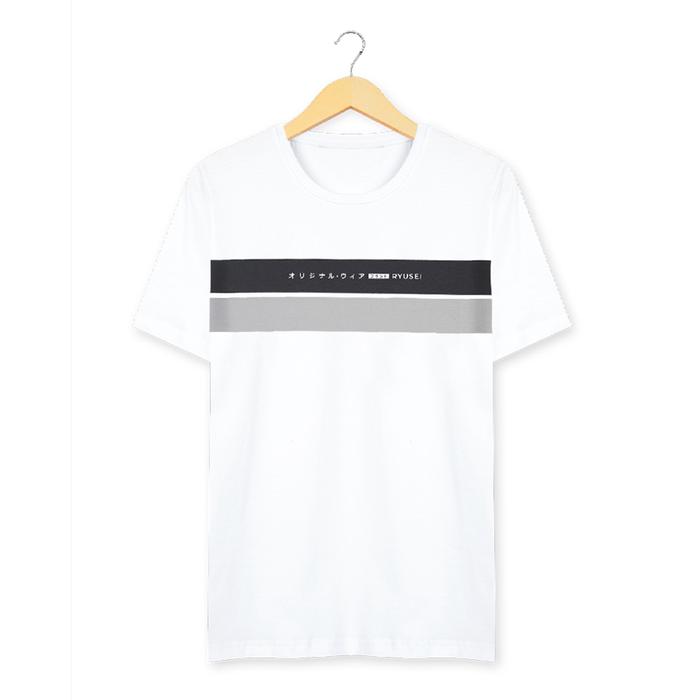 Gambar Kaos Pria Ryusei Tshirt Fushimi White - S dari Ryusei undefined Tokopedia