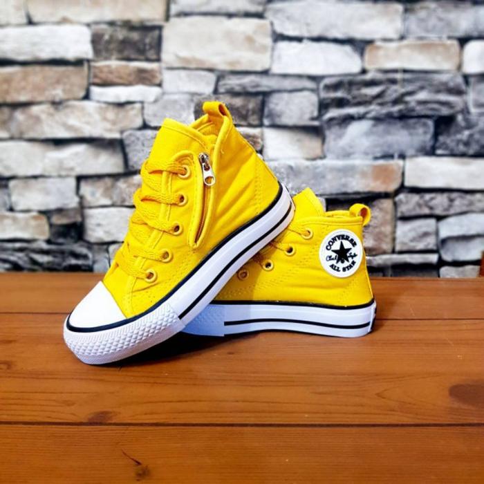 Gambar sepatu converse anak sleting cewe cowo unisex warna kuning flower - zipper kuning, 31 dari CHELSEASTORE112 undefined Tokopedia
