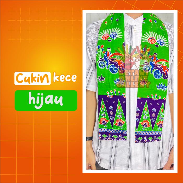 Gambar Syal Batik Betawi / Cukin Slendang betawi - Hijau Ondel dari Betawi Online Gallery undefined Tokopedia