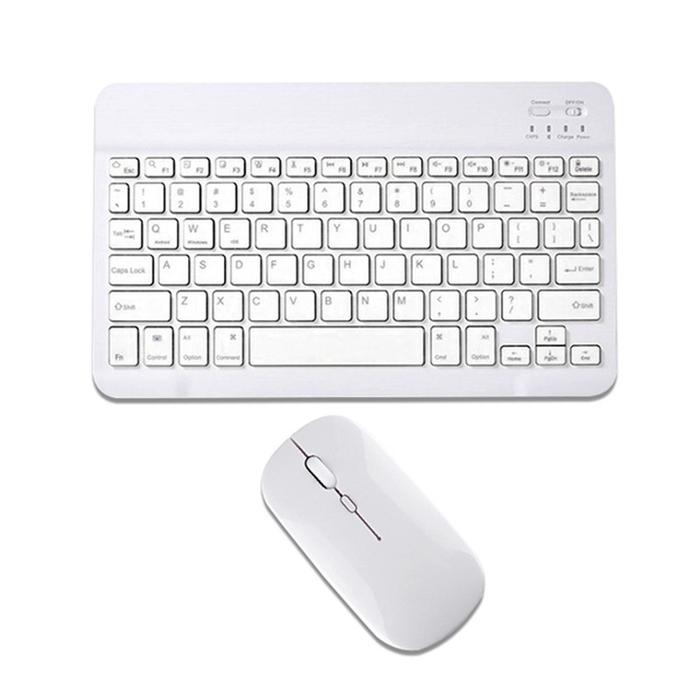 Gambar Paket Keyboard Wireless Bluetooth + Mouse Wireless For Tab Hp Laptop - Putih, Keyboard 7.8 dari HematCase undefined Tokopedia