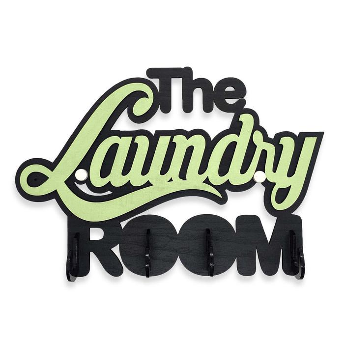 Gambar Rak Dinding THE LAUNDRY ROOM ( dengan 4 buah hook gantungan ) A1003 - Hijau dari Mega-Persada undefined Tokopedia