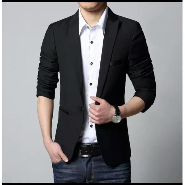 Gambar JAS PRIA,BLAZER PRIA NAVY M,JAS BLAZER PRIA MODEL SLIMFIT - Hitam, XS dari blazer cewek undefined Tokopedia