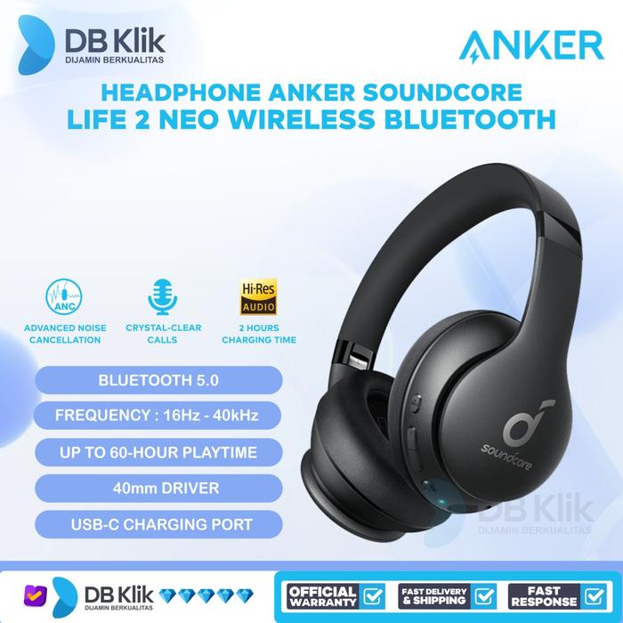 Headphone Anker Soundcore Life 2 Neo Wireless Bluetooth A3033H11 - Black