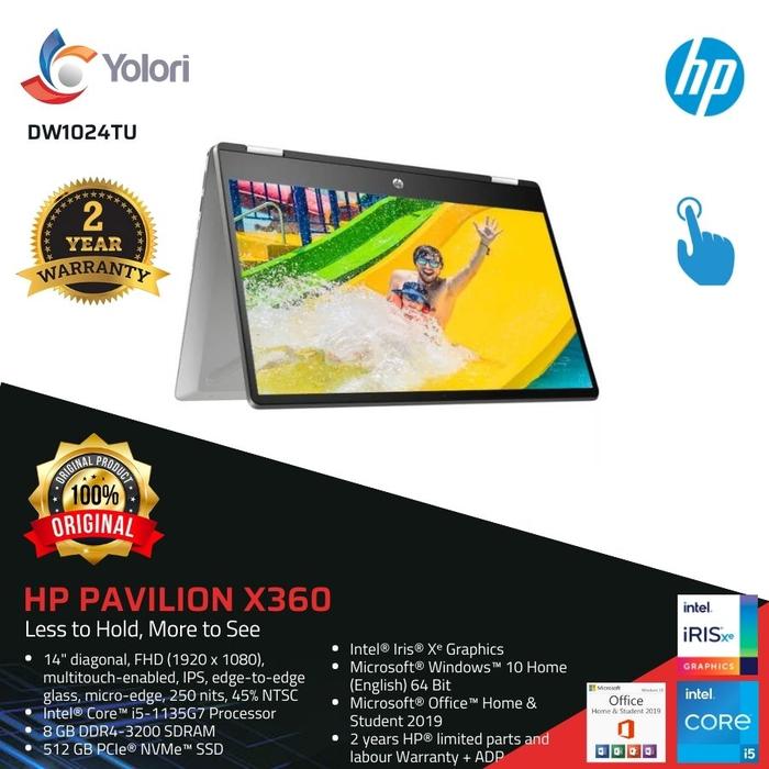 Gambar HP Pavilion X360 Convertible 14-DW1024TU i5-1135G7 8GB 512GB W10 OHS T dari Yolori undefined Tokopedia