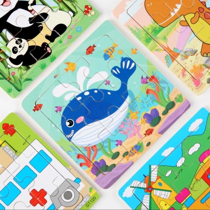 Gambar Mainan Edukasi Anak Wooden Puzzle Kayu Mini - kendaraan dari Cherio Gift Shop undefined Tokopedia