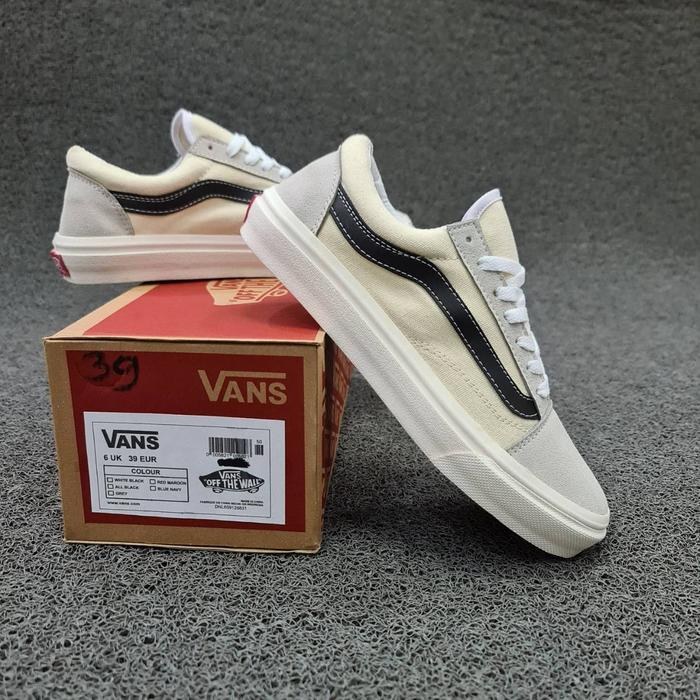 Gambar SEPATU VANS OLD SKOOL ABU CREAM LIST HITAM 36-43 GRADE ORIGINAL ABU HT - OS ABU LIS HTAM, 36 dari Abut shoes undefined Tokopedia