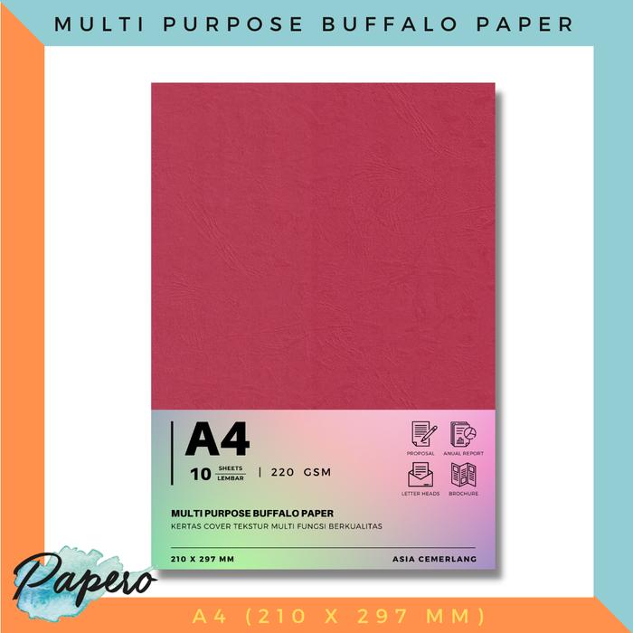 Gambar Kertas Karton Cover Buffalo A4 / F4 220 gsm - Merah, A4 dari Papero Shop undefined Tokopedia